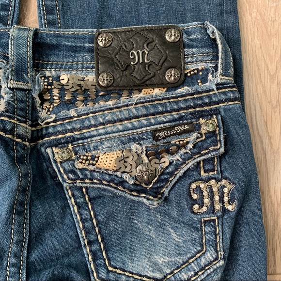 Miss Me boot cut jeans Je5688b2l Size 27 - Picture 6 of 7